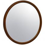 Sweeek - Miroir rond en bois de pin Ø60cm georgia noyer
