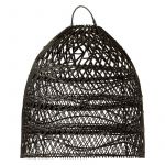 Prix Abat Jour en Rotin Vague 43cm Noir