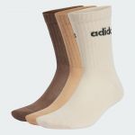 Adidas LINEAR CREW SOCKS CUSHIONED SOCKS 3 PAIR PACK, CHAUSSETTES ÉQUIPE Mixte, wonder white/magic beige/earth strata,