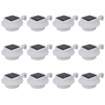 VidaXL Lampes solaire à LED d'extérieur pour clôture 12 pcs Blanc