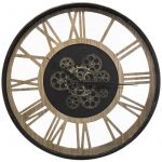 Atmosphera Horloge m&eacute;canique "Paul" en m&eacute;tal bois D57 cm