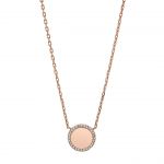 Fossil Collier Pastille Strass doré rose