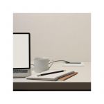Emuca Passe-câbles de table Quadrum, rectangulaire, 269x80mm, à encastrer, Aluminium, Peint en blanc