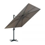 Ozalide Parasol déporté carré 3x3 m en aluminium gris anthracite