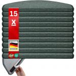 Karat - x 15 Tapis d'escalier London, Vert, 23,5 x 65 cm, Demi-circulaire