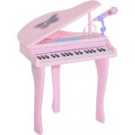 Homcom Jouet musical Piano électronique Clavier avec 37 Touches Instrument d'Éducation Musical avec Micro Haut Parleur Rose