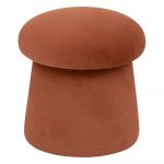 Atmosphera Pouf en Velours Ambre orangé D 37 x H 40 cm