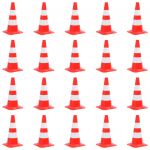 VidaXL C&ocirc;nes de signalisation r&eacute;fl&eacute;chissants 20pcs Rouge et blanc 50cm