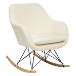 Atmosphera Rocking chair bouclette Olmeto - Blanc