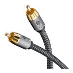 Goobay 65299 Câble Cinch mono 10m / Câble audio pour subwoofers Hi-Fi/Câble textile flexible/Câble coaxial numérique/Connecteurs plaqués or