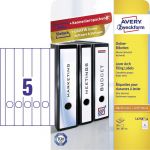 Avery-Zweckform L4758-10 38 x 297 mm papier blanc 50 pc(s) permanente Etiquettes pour classeur encre, laser, copie