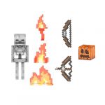 Mattel Minecraft Squelette Diamond Level Figurine articulée à collectionner avec 6 accessoires, 14 cm, design pixélisé, HTM06