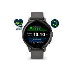 Garmin Montre connectée Venu 3S, Gray avec bracelet gris fonce
