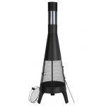 VEVOR Cheminée Extérieur, 508 mm, Poêle à Bois Conique Robuste pour Barbecue et Réchauffer, avec Grille, Couvercle de Cheminée Antirouille, pour Patio, Jardin, Arrière-Cour, Cuisson en Plein Air
