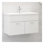 VidaXL Armoire d'évier Blanc 80x38,5x46 cm Aggloméré