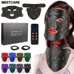 Masque Led Visage, Cou Anti-&Acirc;ge &iquest; Luminoth&eacute;rapie 8 Couleurs Pour Rides, Acn&eacute;, Pores Et Raffermissement