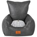 By Cee Cee Dog Basket Car - Tr&egrave;s luxueux panier pour chien de voiture - Si&egrave;ge arri&egrave;re pour chien de voiture - Panier pour chien de voiture - Couverture pour chien de si&egrave;ge de voiture - Si&egrave;ge de voiture pour chien - Aussi pour si&egrave;ge lat&eacute;ral - Anthracite -