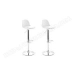 Miliboo Lot de 2 tabourets de bar design blancs STEEVY