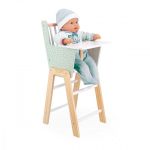 Janod Chaise Haute En Bois - Livré Avec 1 Coussin - Pour Poupons Jusqu'À 42 cm - Jouet D'Imitation En Bois FSCTM - Dès 3 Ans