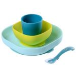 Beaba Set Vaisselle Silicone (4 pièces) - Blue