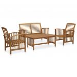 VidaXL Salon de jardin, 4 pcs Bois d'acacia solide