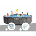 Intex Kit piscine tubulaire Baltik ronde 5,49 x 1,22 m + 6 cartouches de filtration + Kit d'entretien