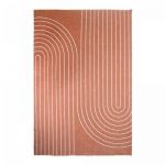 Dezenco Tapis ext&eacute;rieur, kilim reversible 200x290 EX1 COUB orange et cr&egrave;me