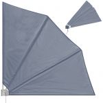 Deuba Eventail/Paravent de Balcon Pliable avec Fixation Murale 140x140cm Anthracite