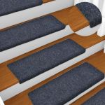 VidaXL Tapis d'escalier 15 pcs Tissu aiguilleté 65x25 cm Anthracite