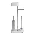 Wenko Brosses & dérouleurs WC - Combiné WC dérouleur papier et brosse WC - Rivazza - Blanc 88 cm