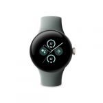 Google Montre connectée Pixel Watch 2 - Boîtier en aluminium Champagne Doré - Bracelet sport Vert Sauge - 4G LTE