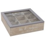 Gaoominy Sachet A The en Bois Organisateur De Bijoux Boite De Rangement De Coffre Boite A The A 9 Compartiments Organisateur Bois Conteneur De Paquet De Sucre