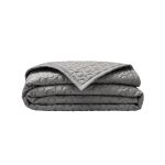 Alexandre Turpault Couvre-lit matelassé uni en satin de coton bio, Poesie Gris - Couleur Gris - Taille XXL