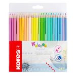 Kores 24 crayons de couleur - Pastel - Enfant - Dessin - Loisirs créatifs