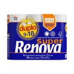 Renova Super duplo Lot de 9 rouleaux de papier toilette double épaisseur Blanc