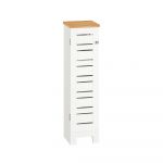 Sobuy BZR85-W Meuble Bas de Salle de Bain avec porte, Blanc, H75 x L20 x P18 cm