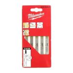 Milwaukee Pack de 5 lames scie sauteuse bois/PVC 75 mm denture de 2,5 mm 4932254061