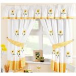 Elizabeth Arden Tournesol Vichy 117cm X 122cm Jaune Rideaux Cuisine