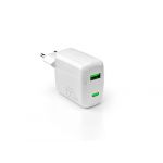Puro Chargeur pour téléphone mobile Bloc secteur MiniPro USB-A+USB-C 65W Blanc