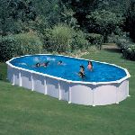 Gre KITPROV9188 - Piscine Haïti ovale hors sol en acier 915 x 470 x 132 cm