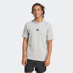 Adidas T-shirt de fitness en coton pour homme, gris