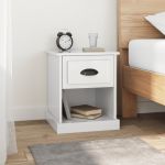 VidaXL Table de chevet blanc brillant 39x39x47,5 cm Bois d’ingénierie