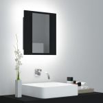 VidaXL Armoire de salle de bain &agrave; miroir &agrave; LED Noir 40x12x45 cm