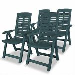 VidaXL Chaise inclinable de jardin 4 pcs 60x61x108 cm Plastique Vert