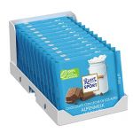 RITTER SPORT-Lait des Alpes Tablette 100 g, Chocolat au lait entier avec une fine note de miel et de caramel, A emporter partout-Boite de 12 tablettes
