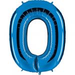 Ballon Nombre en bleu XXL Nombre g&eacute;ant 100cm pour anniversaire anniversaire & Co NEUF f&ecirc;te cadeau d&eacute;coration Ballon feuille ballon &agrave; gonfler Joyeux Anniversaire Nombre 0, 100cm