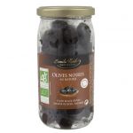 Emile Noël Olives noires au naturel bio gros calibre en bocal de 250 g
