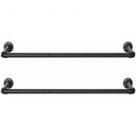 Songmics Lot de 2 Portants à vêtement industriel, gain de place, capacité de 50 kg, montage facile, Noir HSR67BK02