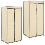 VidaXL 2 pcs Garde-robes Cr&egrave;me 75x50x160 cm
