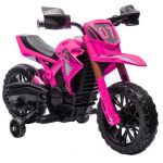 Moto cross &eacute;lectrique pour enfants 3-8 ans - AIYAPLAY - batterie 6 V 2 moteurs klaxon et roues dentra&icirc;nement charge 30KG - rose